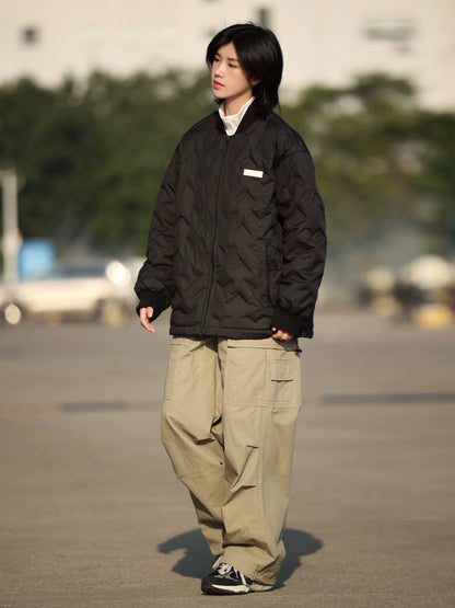 [DUCK DOWN] light padded baseball collar jacket, bomber jacket No.1112