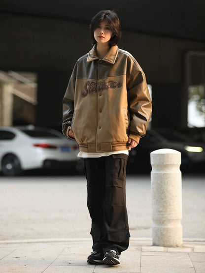 Vegan leather, padded jacket, No.1071